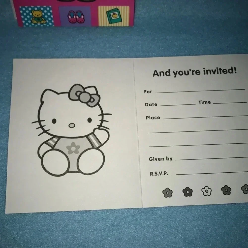 HELLO KITTY invites & Barbie Thank you notes